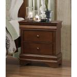Abbeville Sleigh Night Stand with Hidden Drawer - Brown Cherry